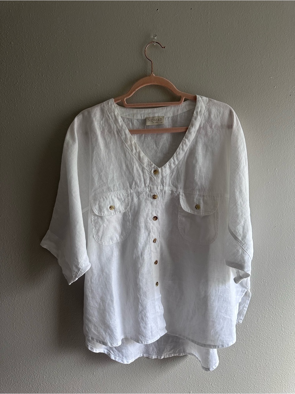 Nomad White Linen Button-Down Shirt
